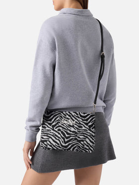 Parisienne Umhängetasche aus Zebra-Wollmischung