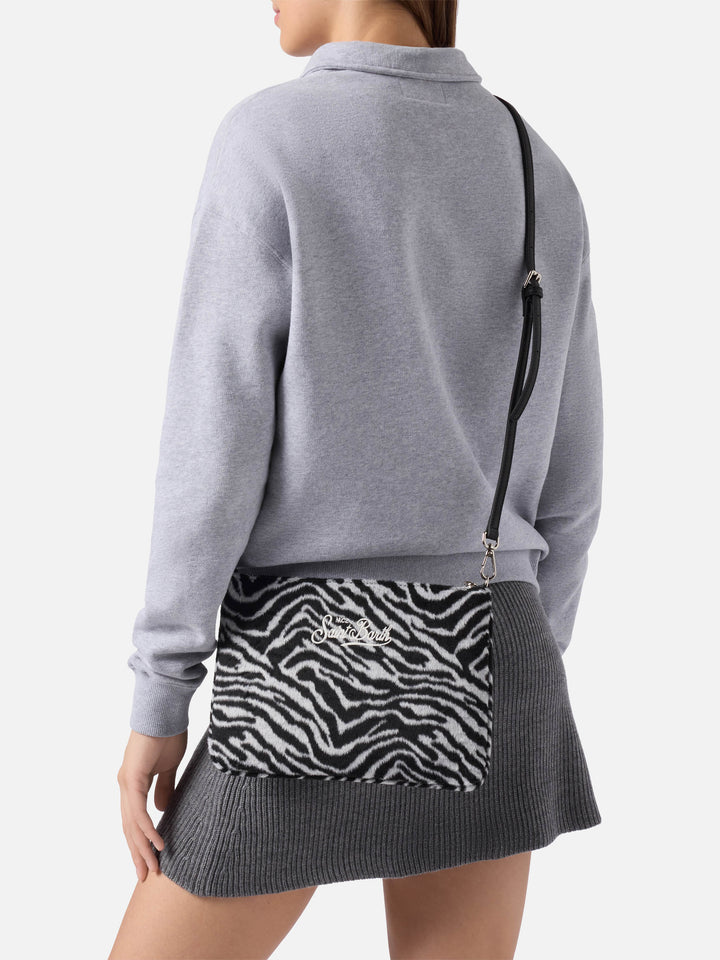 Parisienne Umhängetasche aus Zebra-Wollmischung