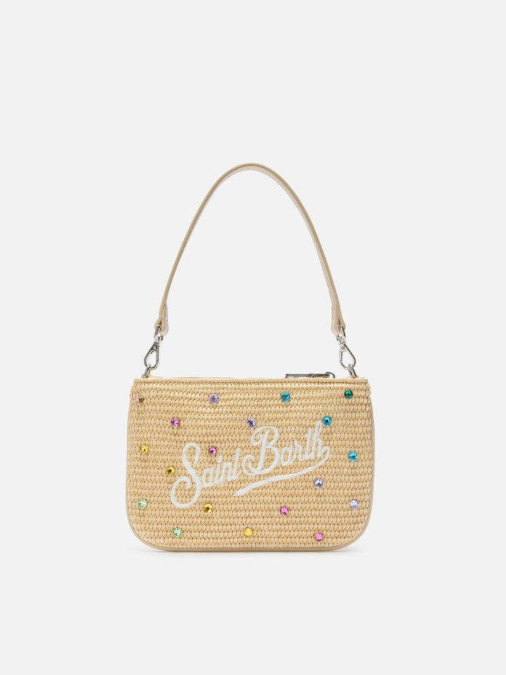 Pochette Mini Parisienne avec bandoulière amovible et strass multicolores 