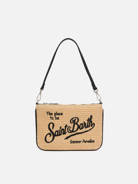 Beige Parisienne Straw mini pouch bag - MC2 Saint Barth