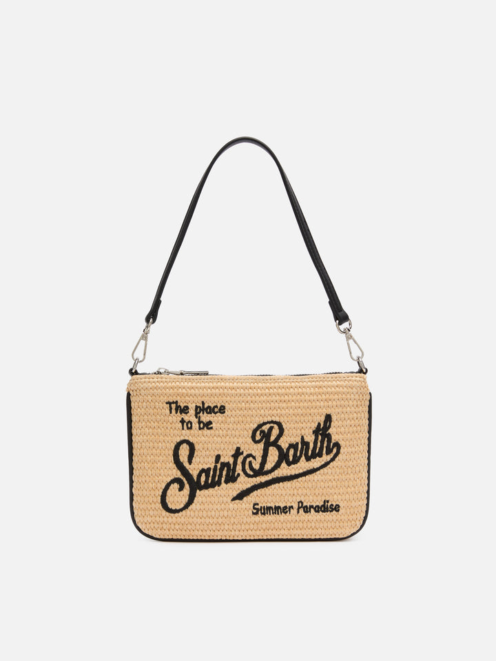 Beige Parisienne Straw mini pouch bag - MC2 Saint Barth