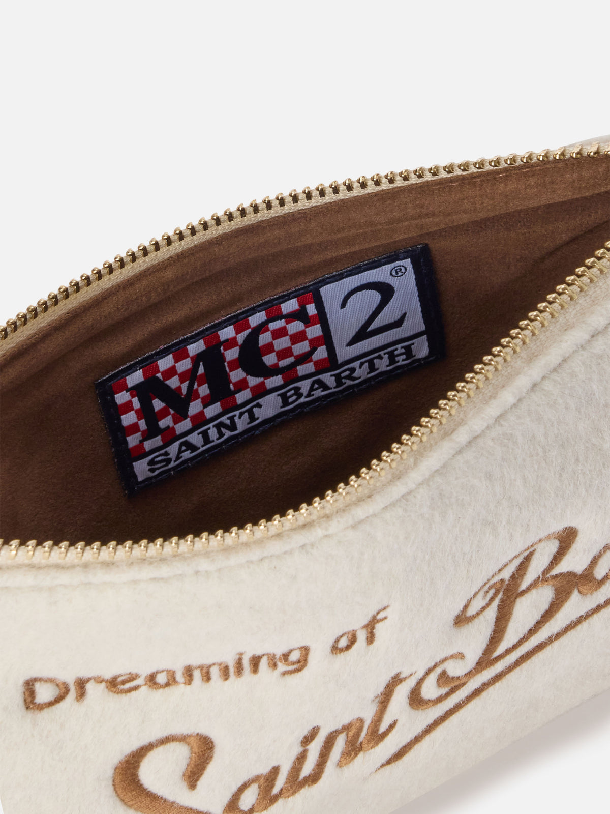 Off white Mini Parisienne felt shoulder bag with logo embroidery