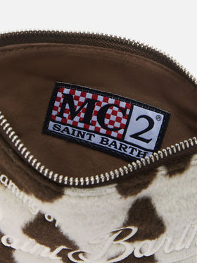 Parisienne Mini-Schultertasche aus Wollmischung mit Kuhfellmuster