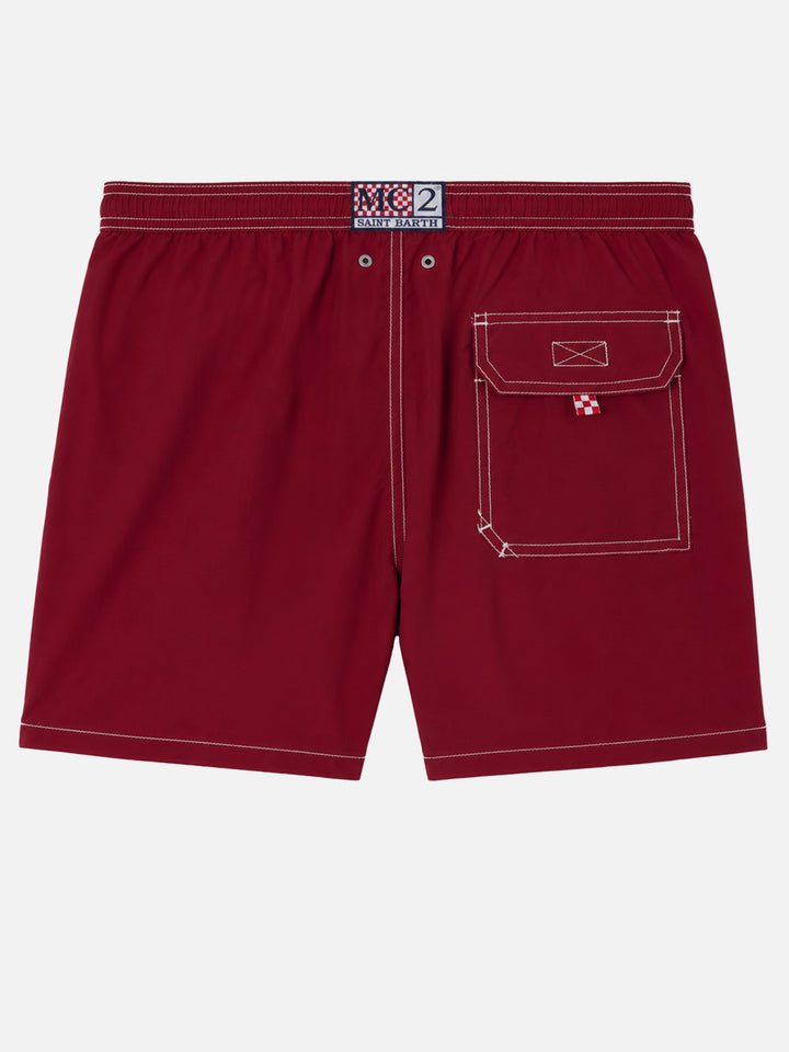 Burgundy mid-length classic light swim shorts Patmos