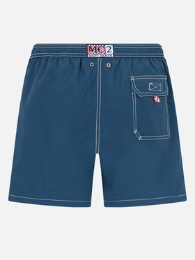 Navy blue classic light swim shorts Patmos - MC2 Saint Barth