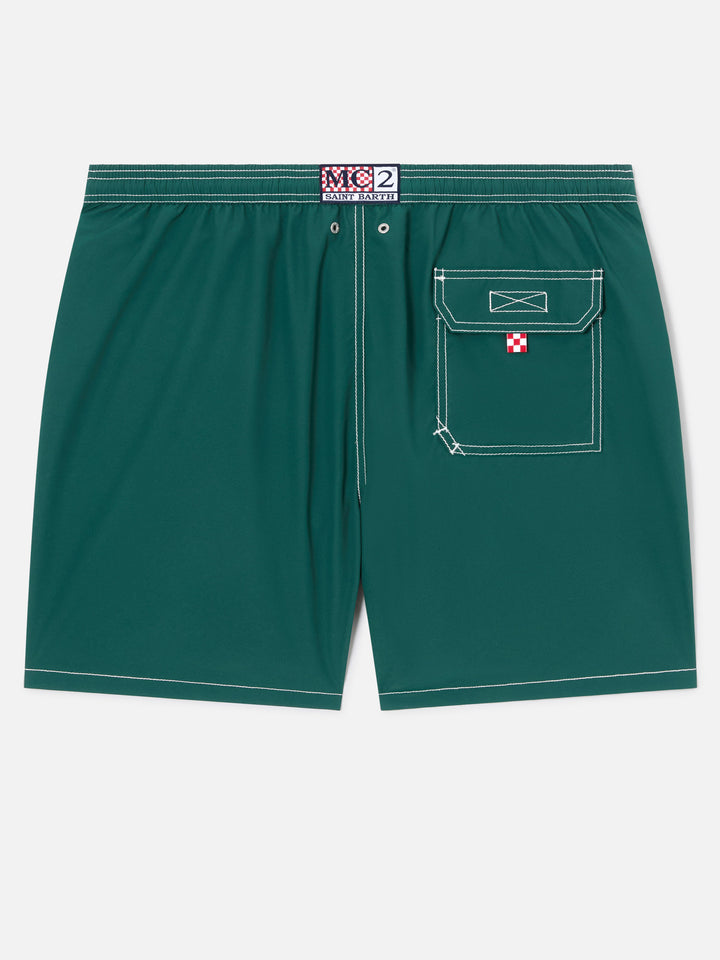 Grüne, mittellange, klassische leichte Badehose von Patmos