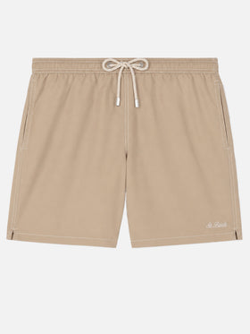 Bañador clásico ligero de largo medio beige Patmos 