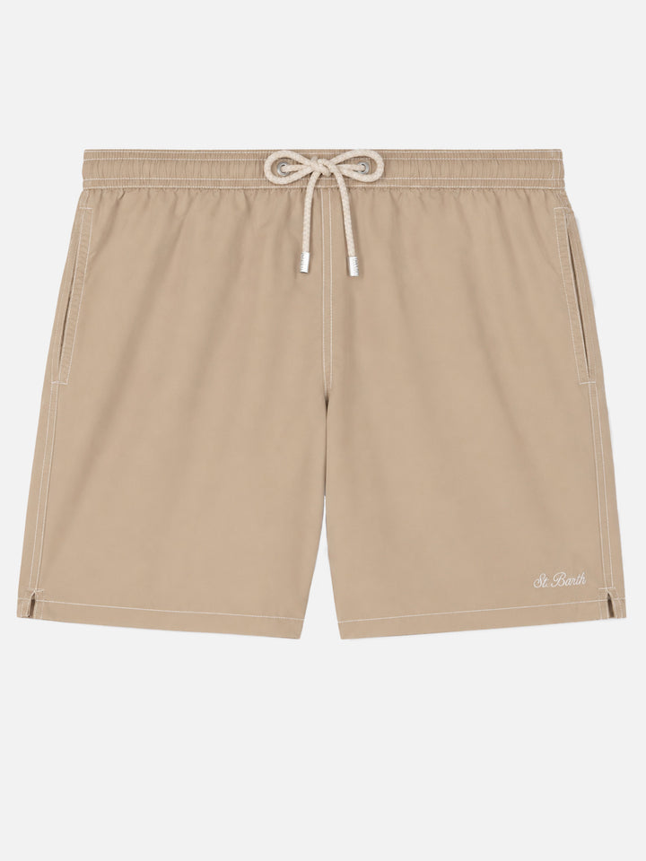 Beige mid-length classic light swim shorts Patmos