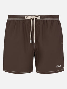 Camel mid-length classic light swim shorts Patmos - MC2 Saint Barth