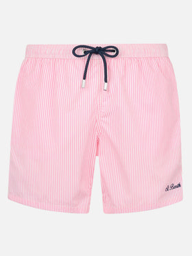 Costume classico leggero Patmos in seersucker a righe rosa
