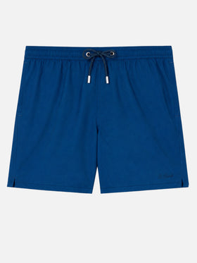 Patmos navy blue seersucker classic light swim shorts