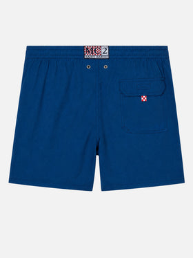 Patmos navy blue seersucker classic light swim shorts