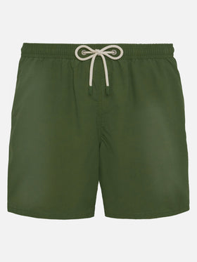 Vintage militärgrüne mittellange Badeshorts Patmos Used