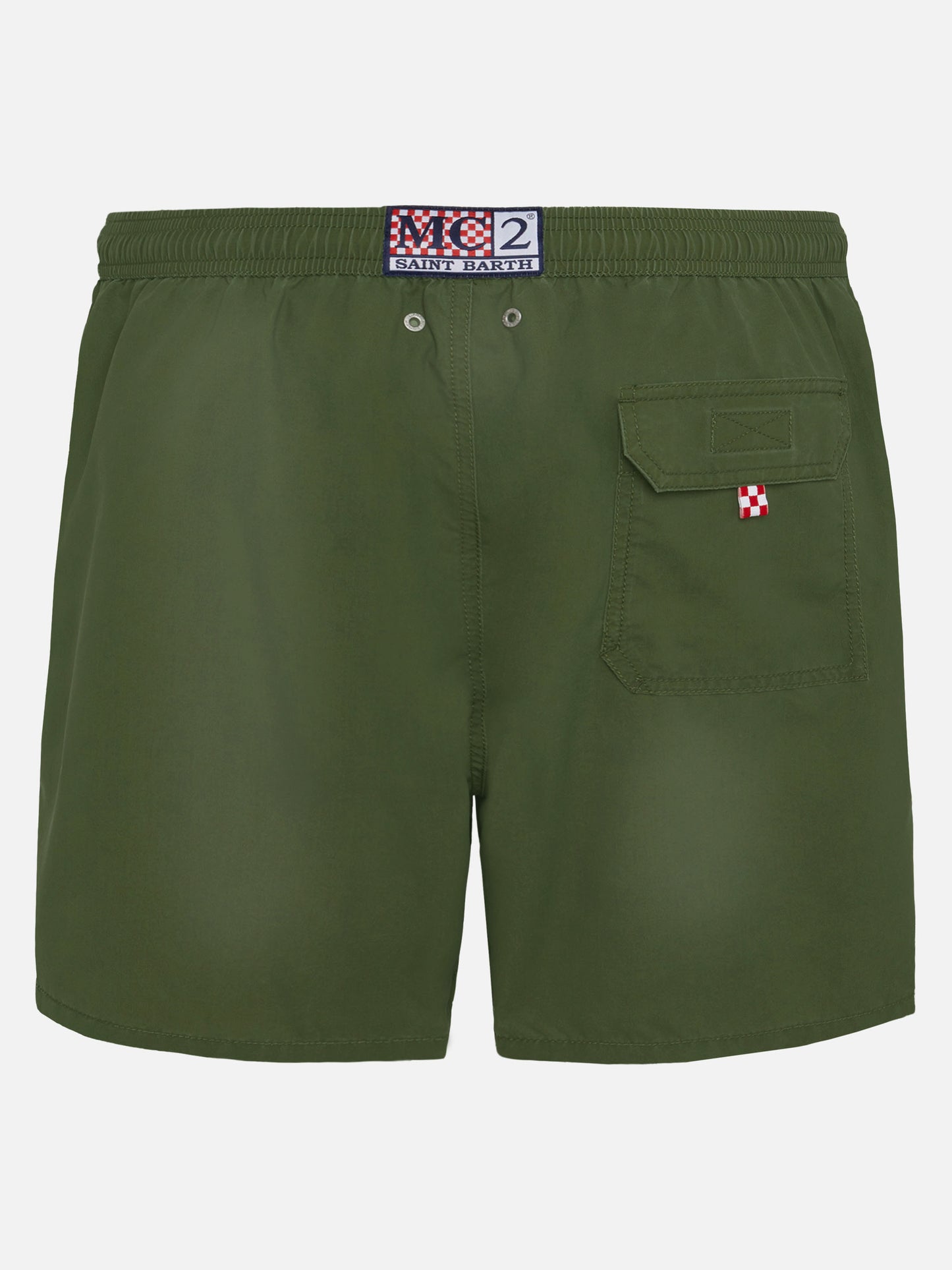 Vintage militärgrüne mittellange Badeshorts Patmos Used