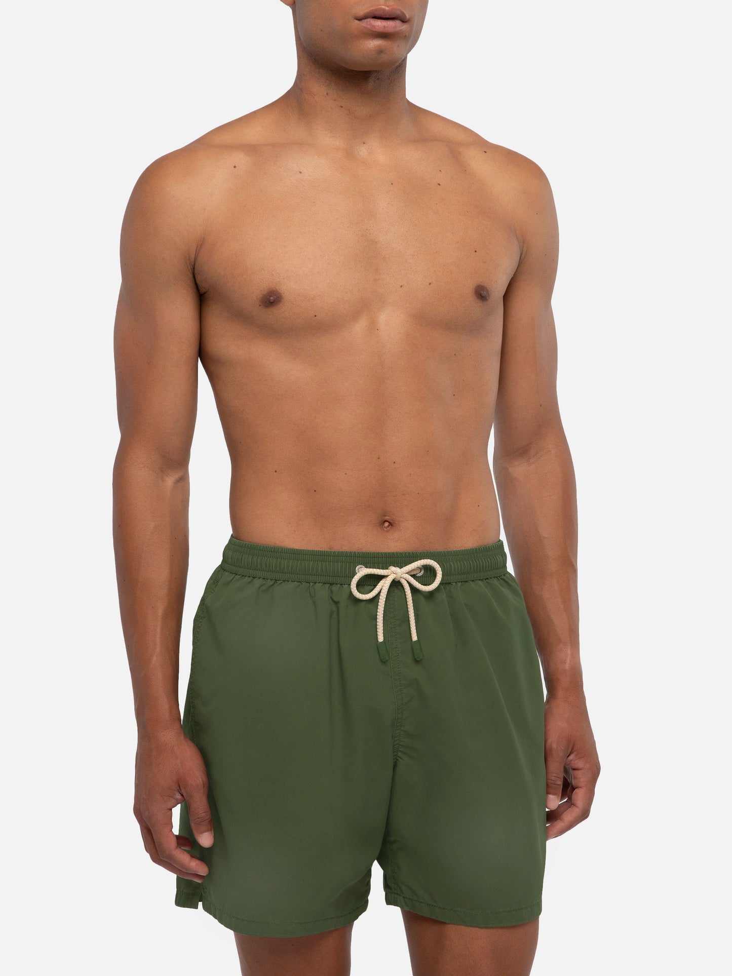 Vintage militärgrüne mittellange Badeshorts Patmos Used