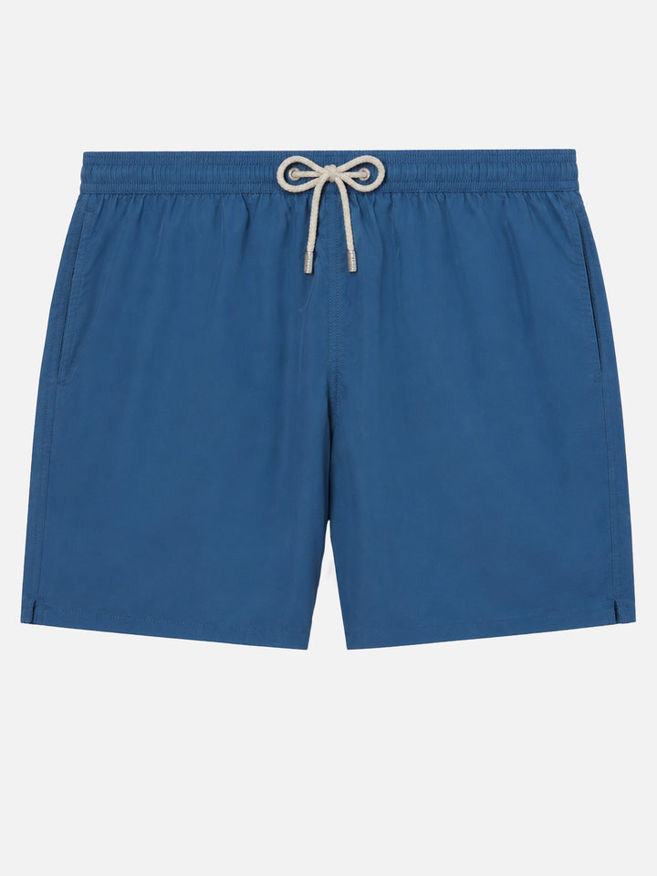 Patmos-Badeshorts in Navy blue mit Used-Effekt und Logostickerei 