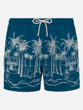 Mittellange Badeshorts Patmos The Riviera mit Stickerei