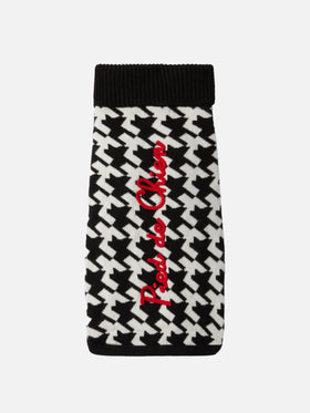 Dog sweater with Pied de Chien embroidery