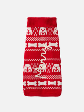 Hundepullover mit Merry-Stickerei 
