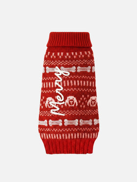 Hundepullover mit Merry-Stickerei 