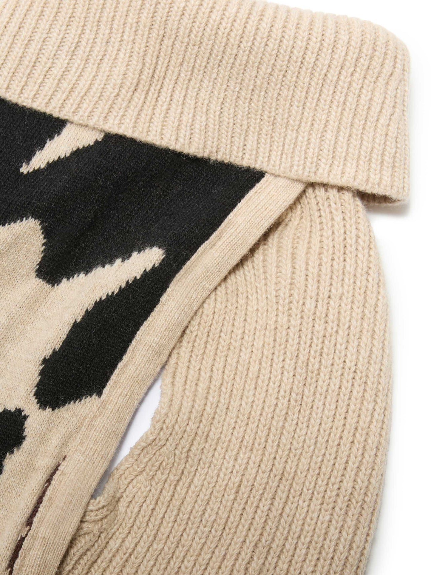 Hundepullover mit Rindsleder-Jacquardmuster und „Cool Dog“-Stickerei