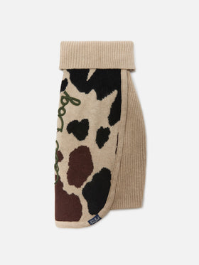Hundepullover mit Rindsleder-Jacquardmuster und „Cool Dog“-Stickerei