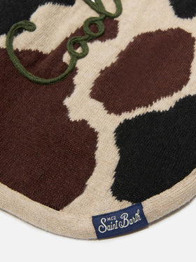 Hundepullover mit Rindsleder-Jacquardmuster und „Cool Dog“-Stickerei