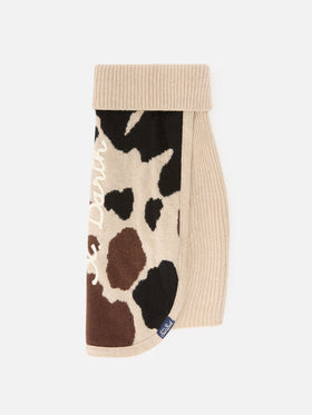 Pull pour chien Pulldoger à imprimé vache et broderie logo 
