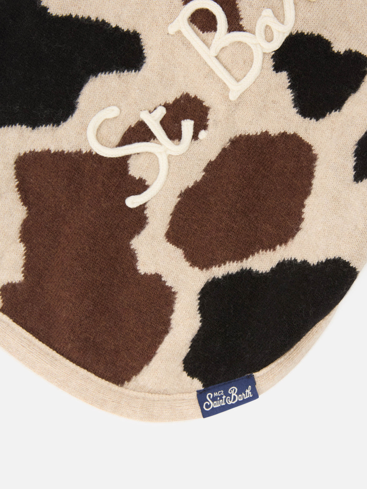 Pull pour chien Pulldoger à imprimé vache et broderie logo 