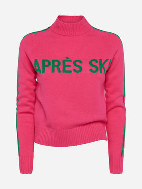 Woman half-turtleneck sweater with Apres ski embroidery - MC2 Saint Barth