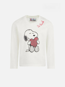 Camiseta para niña de algodón pesado con estampado de Snoopy con strass | SNOOPY PEANUTS™ SPECIAL EDITION 