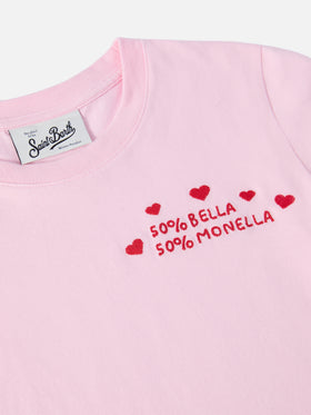 T-shirt rose Penny avec broderie Bella e Monella 