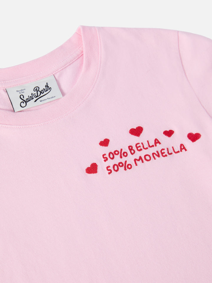 Penny pink t-shirt  Bella e Monella embroidery