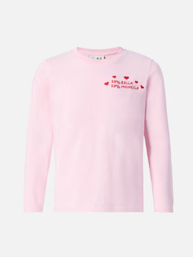 T-shirt rose Penny avec broderie Bella e Monella 