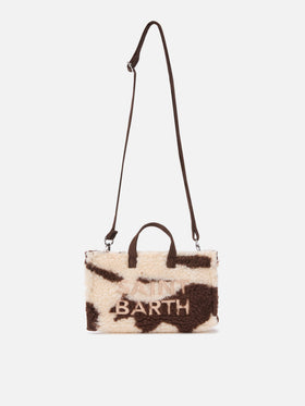 Mini-Handytasche Teddy aus Kuhfell-Sherpa