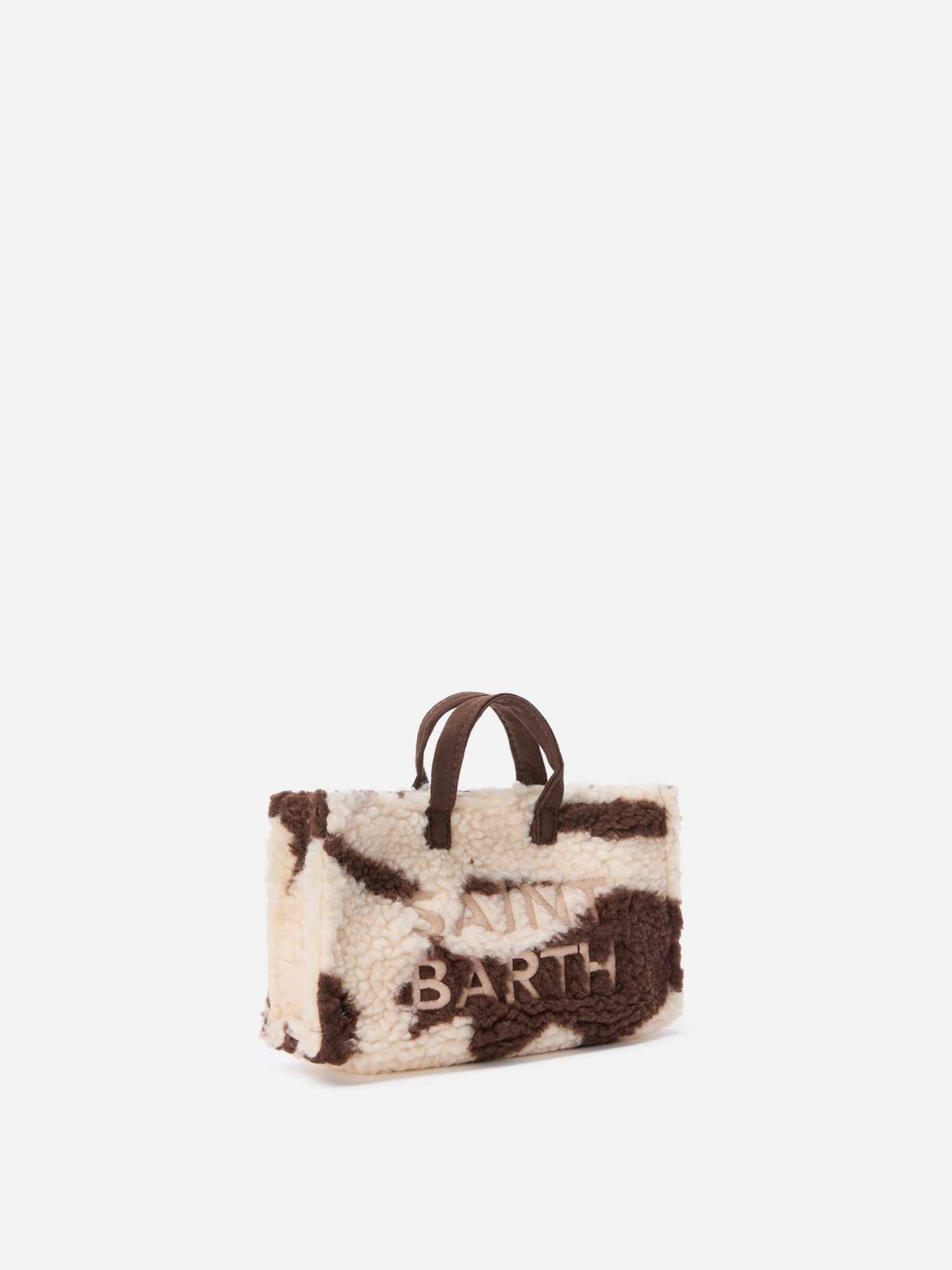 Mini-Handytasche Teddy aus Kuhfell-Sherpa