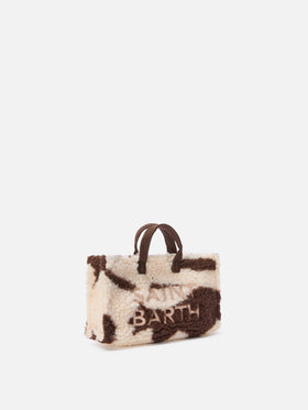 Mini-Handytasche Teddy aus Kuhfell-Sherpa
