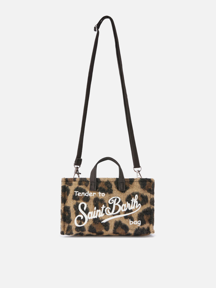 Mini-Handytasche aus Filz in Leopardenmuster-Wollmischung