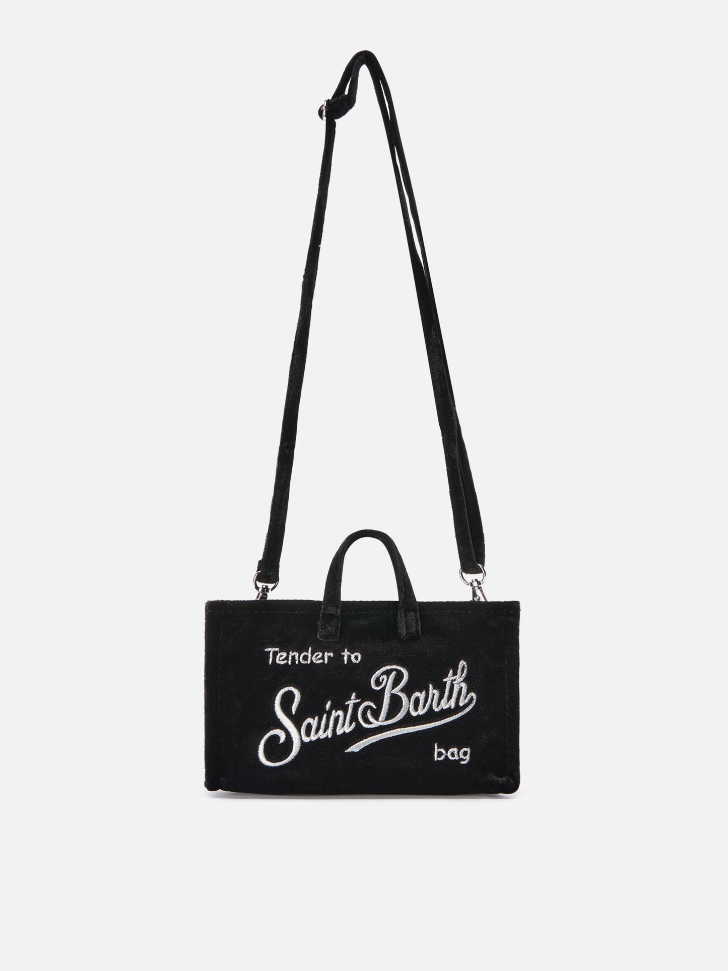 Mini-Handytasche aus schwarzem Samt