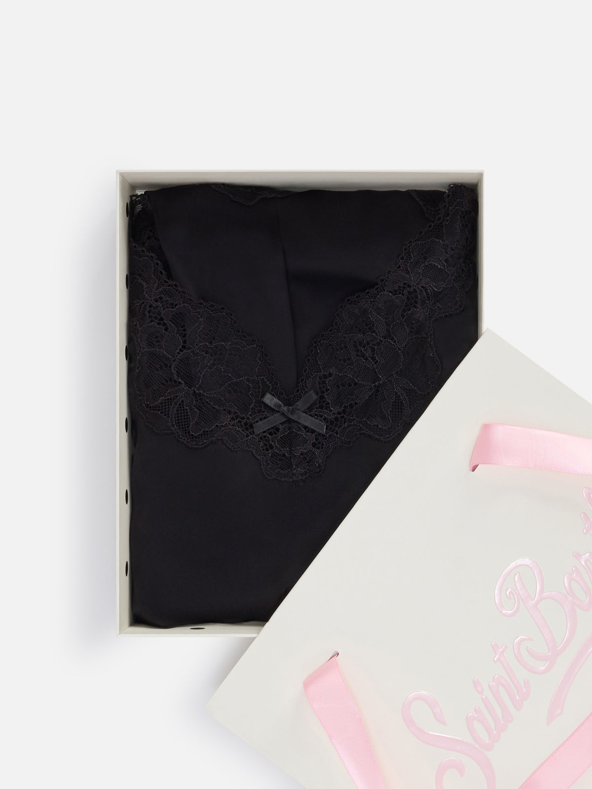Black Pilar top and shorts set with lace
