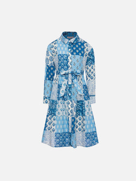 Philipa Jr long shirt dress with flower patch print - MC2 Saint Barth