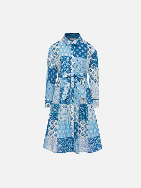 Philipa Jr long shirt dress with flower patch print - MC2 Saint Barth