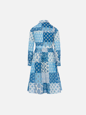 Philipa Jr long shirt dress with flower patch print - MC2 Saint Barth