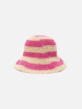 Polly bucket-style straw-effect hat