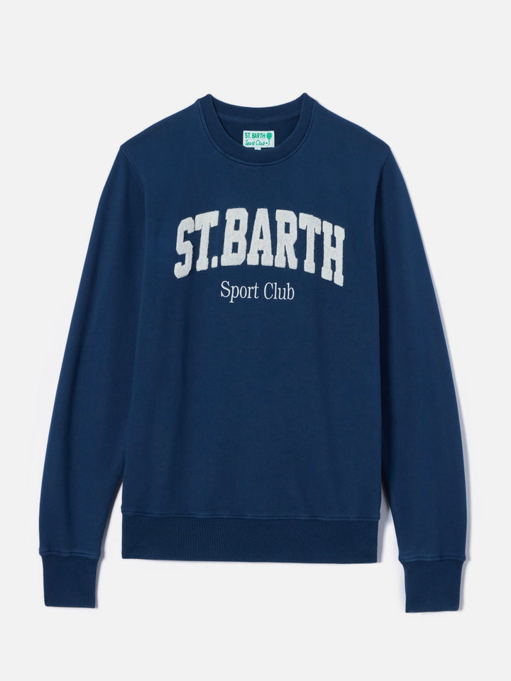 Sweat-shirt Ponza en coton bleu marine avec logo Sport Club en relief effet éponge 