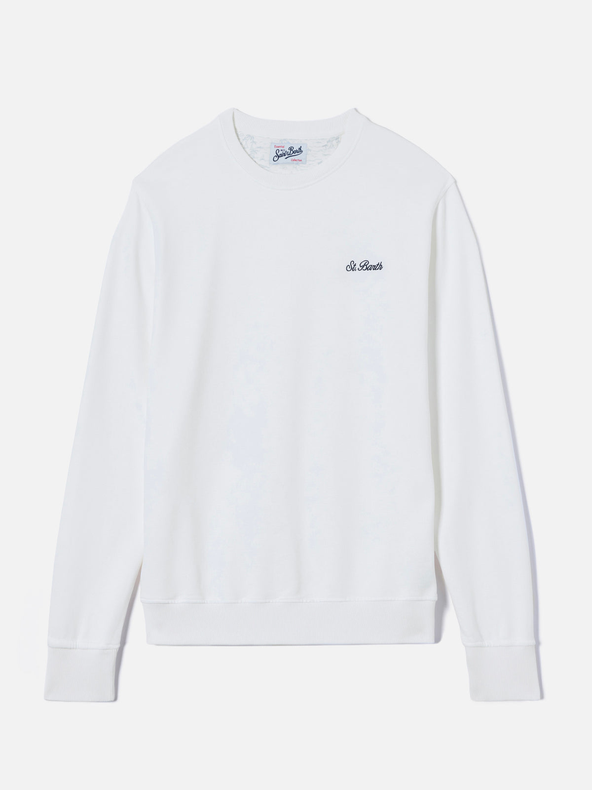 Weißes Ponza-Sweatshirt mit kontrastierender St. Barth-Stickerei 