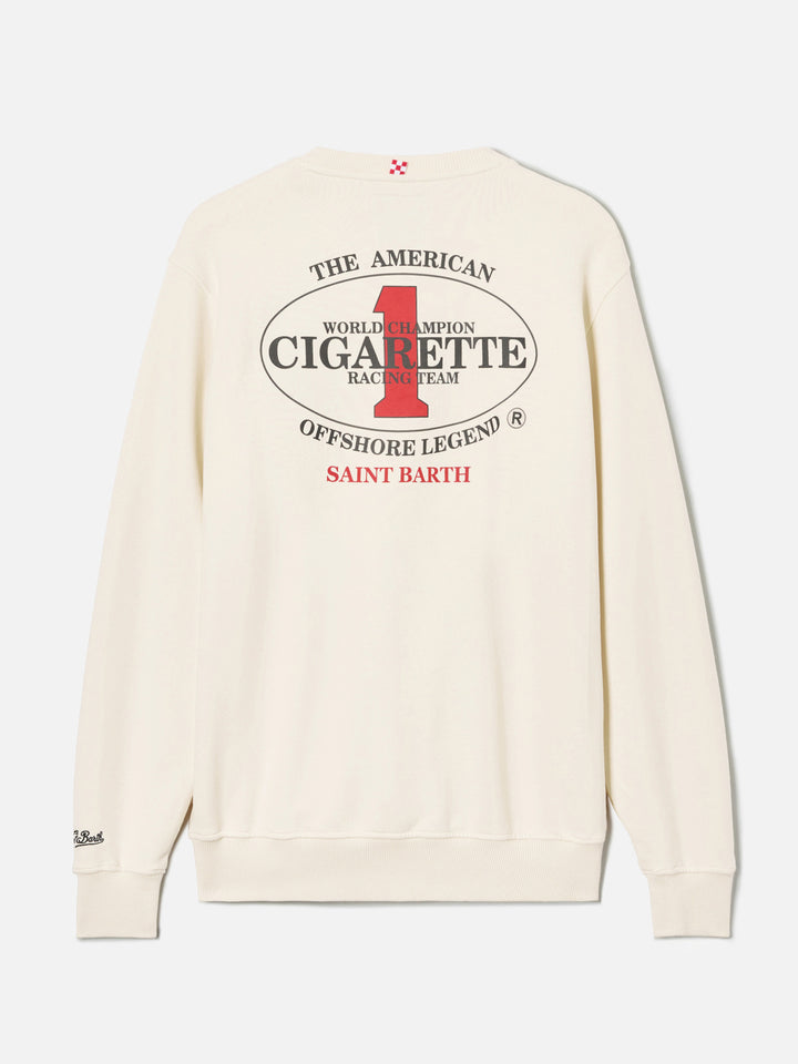 Sweat-shirt ras-du-cou Ponza crème avec imprimé Cigarette | Édition spéciale 