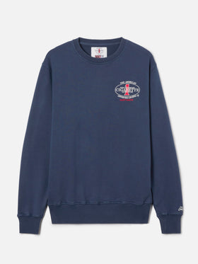 Sudadera de cuello redondo Ponza azul marino con estampado Cigarette | Special Edition 