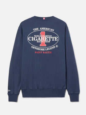 Sudadera de cuello redondo Ponza azul marino con estampado Cigarette | Special Edition 