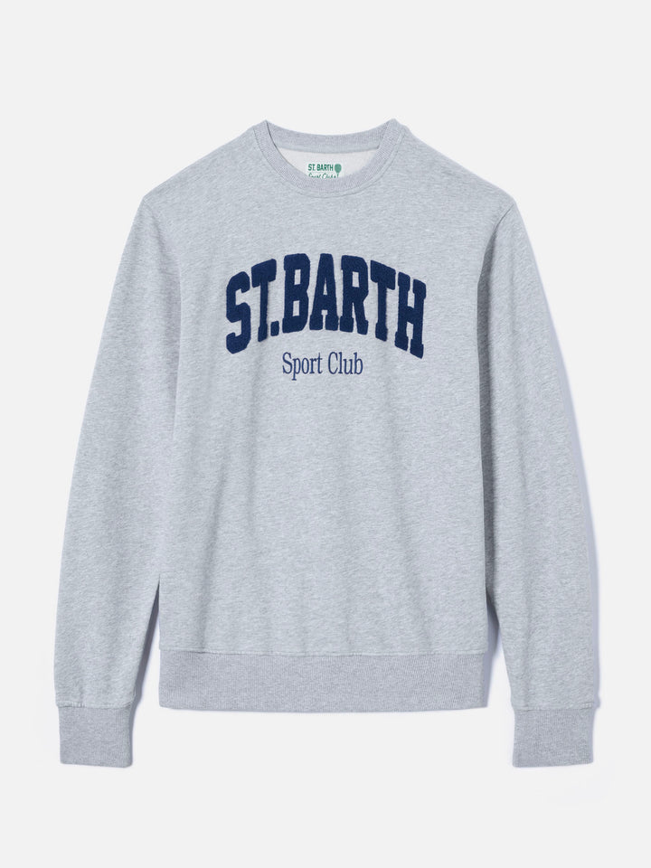 Sweat-shirt Ponza en coton gris avec logo Sport Club en relief effet éponge 